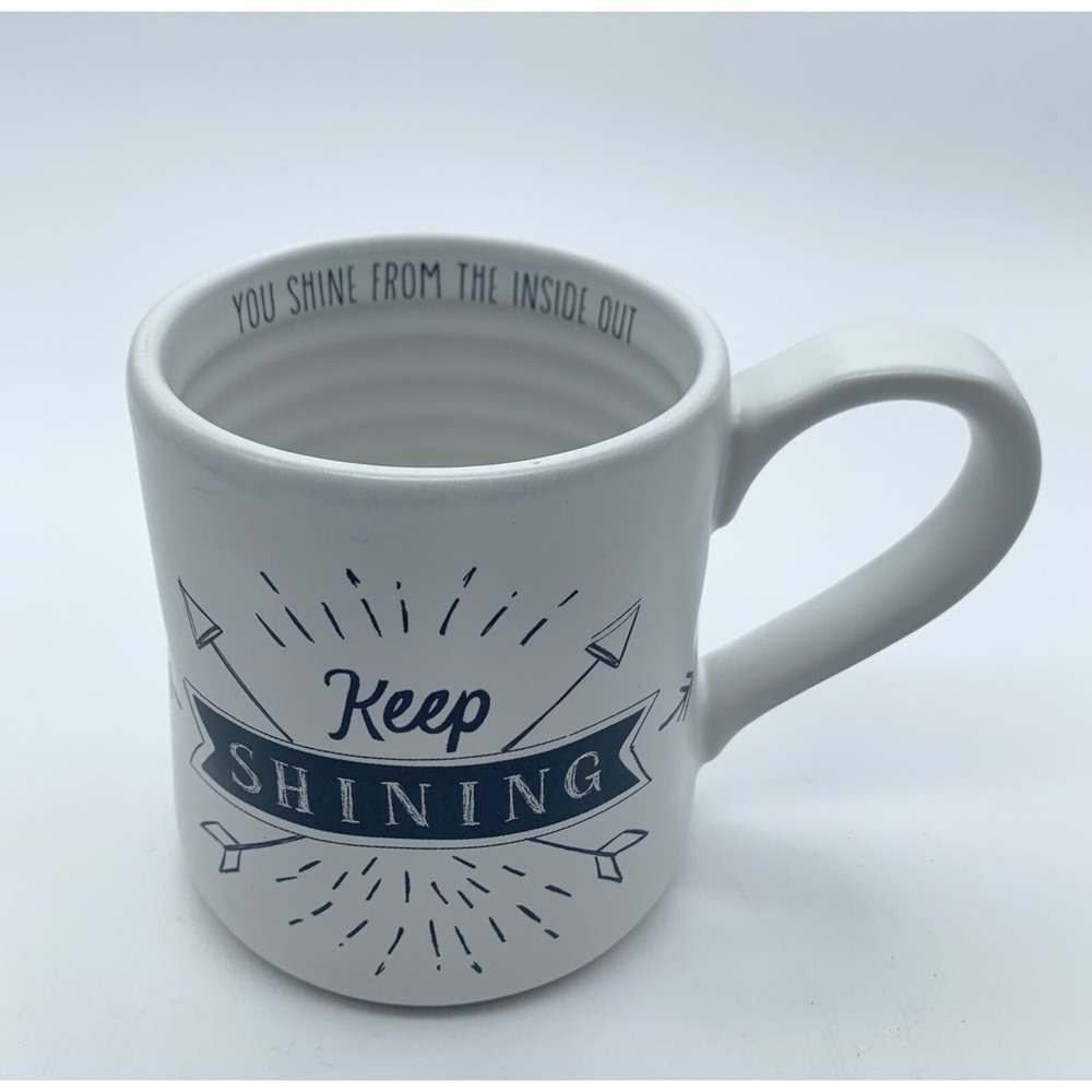 Keep Shining Hand-Thrown Christian Mug Coffee Tea Matt 5-14 Dayspring - Open Box